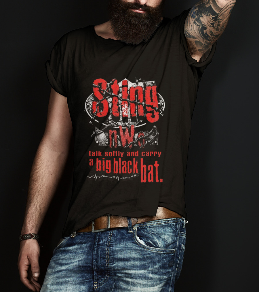 Sting NWo Talk Softly And Carry A Big Black Bat T-Shirt