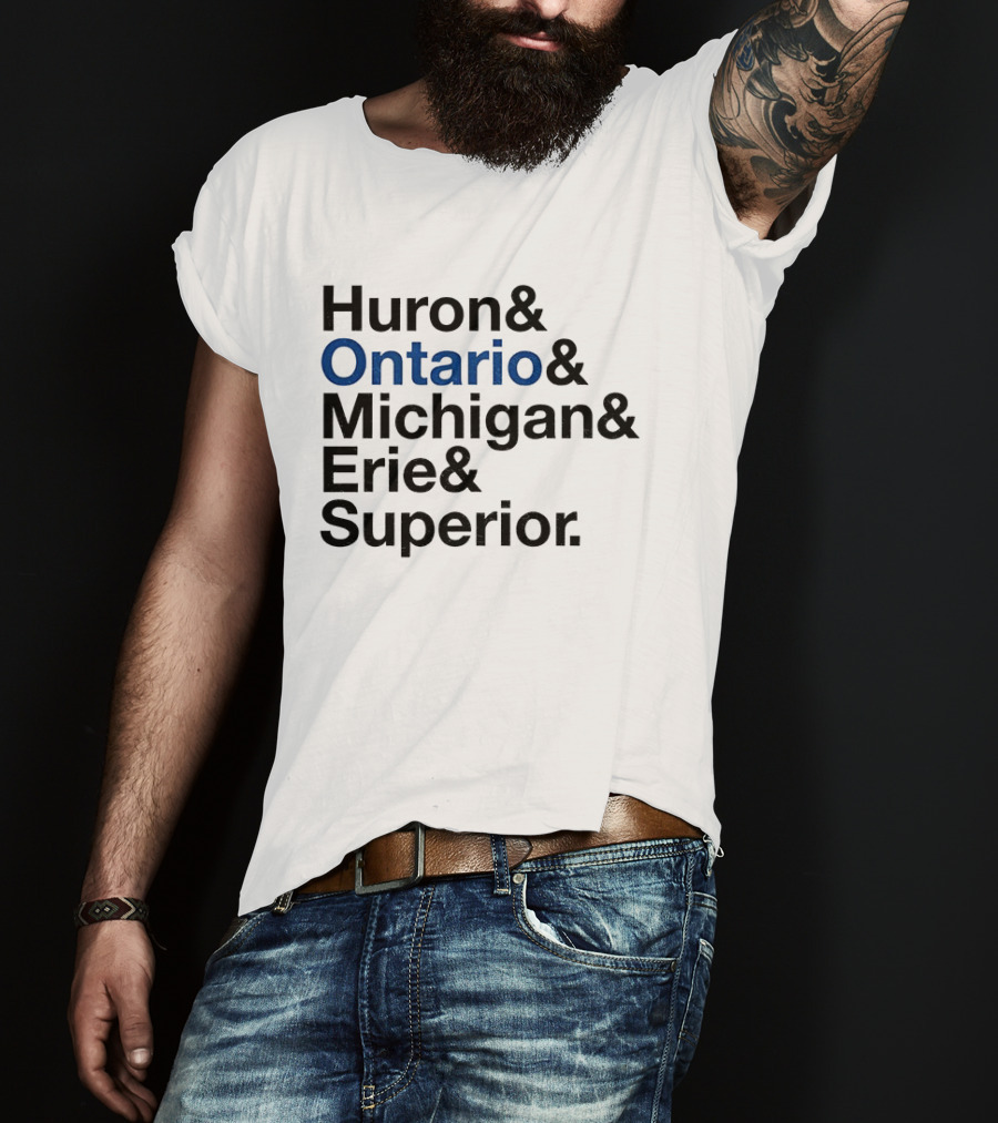 Huron Ontario Michigan Erie Superior Lakes List T-Shirt