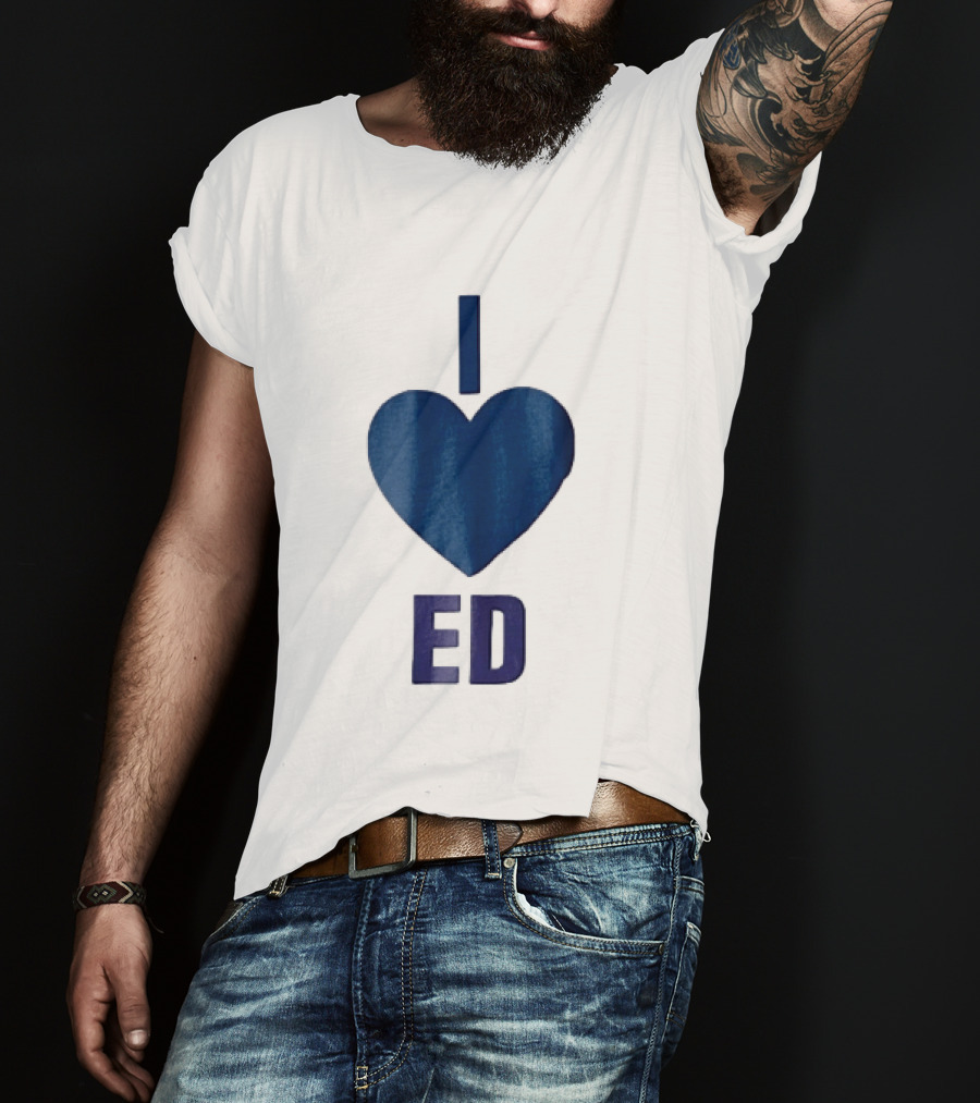 I Love ED Solid Blue T-Shirt
