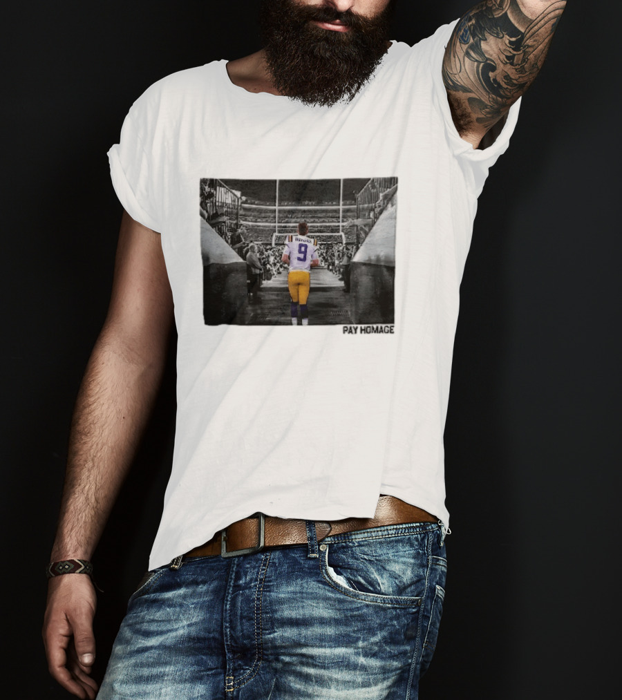 Lsu Tigers NCAA Burreaux Football Player Walking Stadium Tunnel Pay Homage T-Shirt