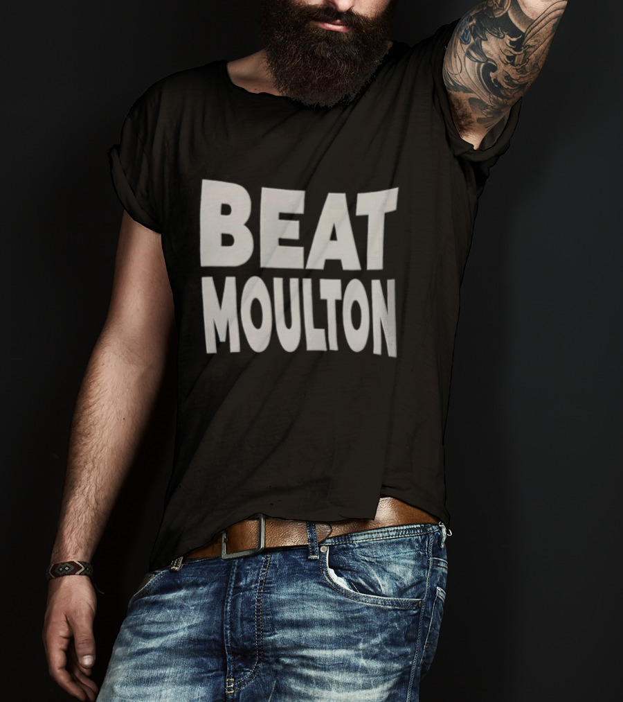 Beat Moulton White Block Lettering T-Shirt