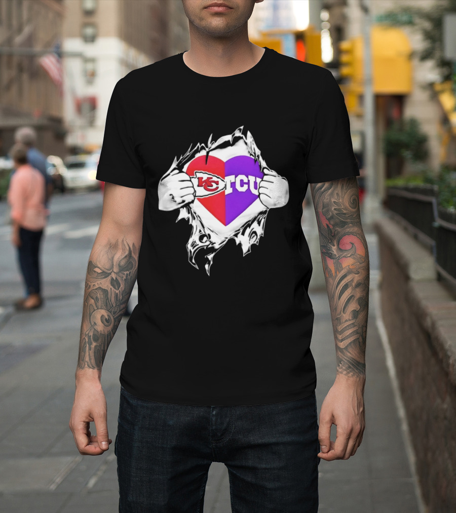 Kansas City Chiefs TCU Horned Frogs Heart Inside Me T-Shirt