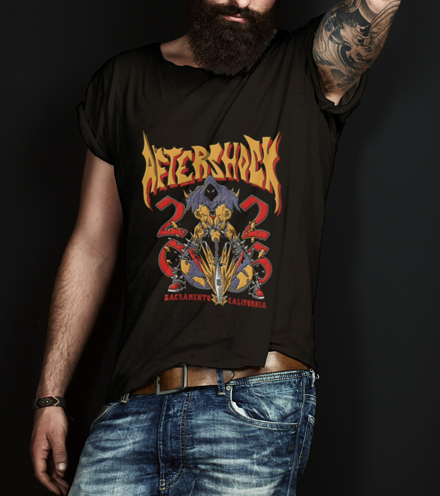 Aftershock 2023 Sacramento California Creature Spear World T-Shirt