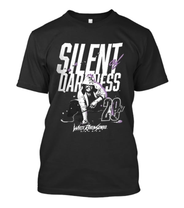 Silent Of Darkness White Raven 20th Masked Hooded Wrestler Halftone T-Shirt
