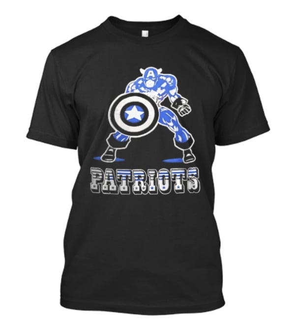 Patriots Stars And Stripes Captain Crouch Holding Shield T-Shirt