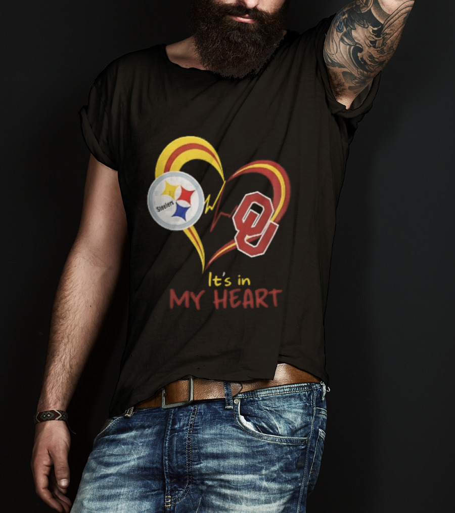 Pittsburgh Steelers Oklahoma Sooners It's In My Heart T-Shirt