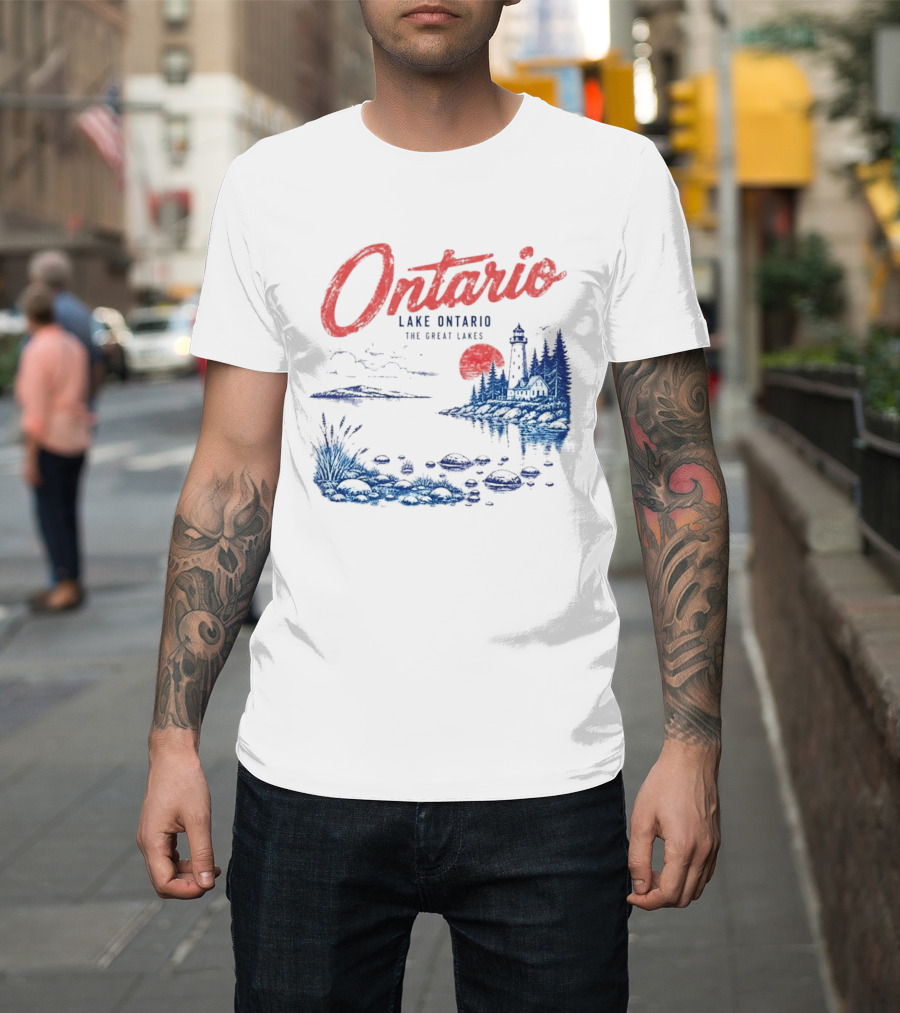 Ontario Lake Ontario The Great Lakes Lighthouse Scene T-Shirt