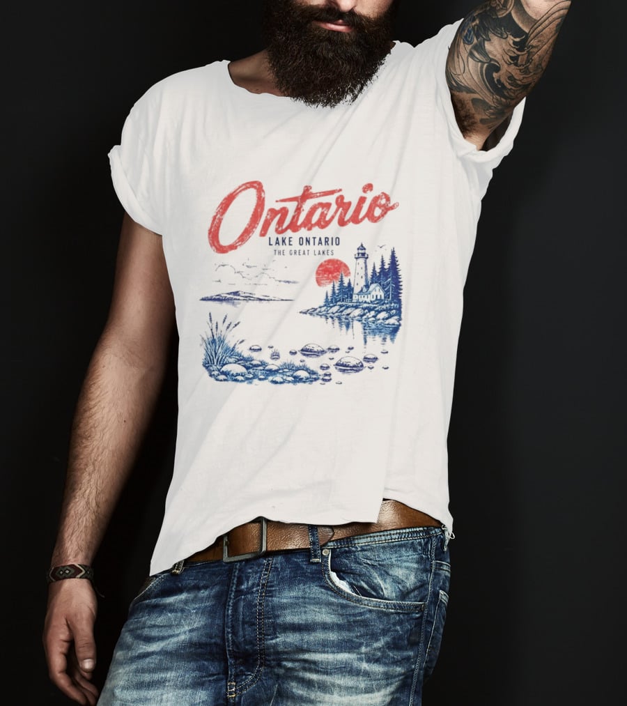 Ontario Lake Ontario The Great Lakes Lighthouse Scene T-Shirt