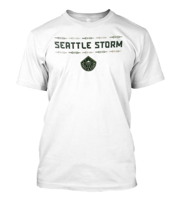 Seattle Storm WNBA Decorative Geometric Border Crest T-Shirt