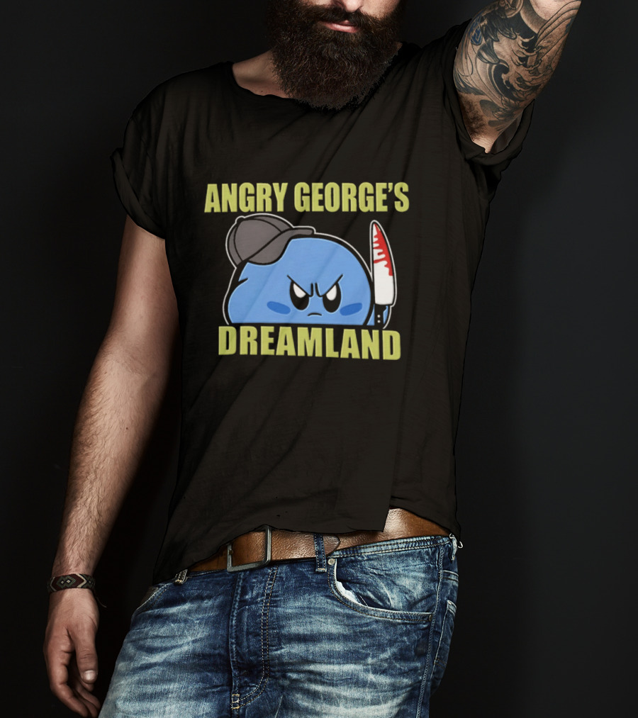 Angry George's Dreamland Kirby With Knife And Hat T-Shirt