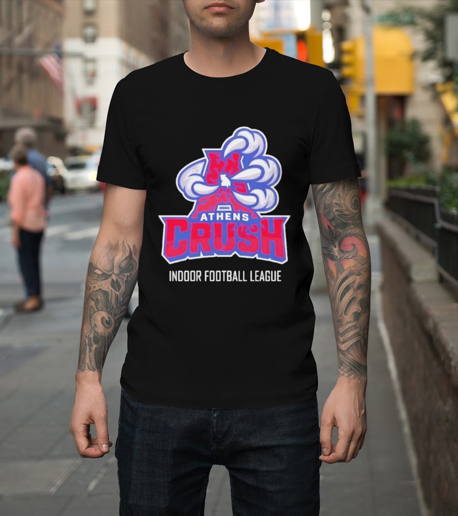 Athens Crush Indoor Football League Team Logo Cloudburst T-Shirt