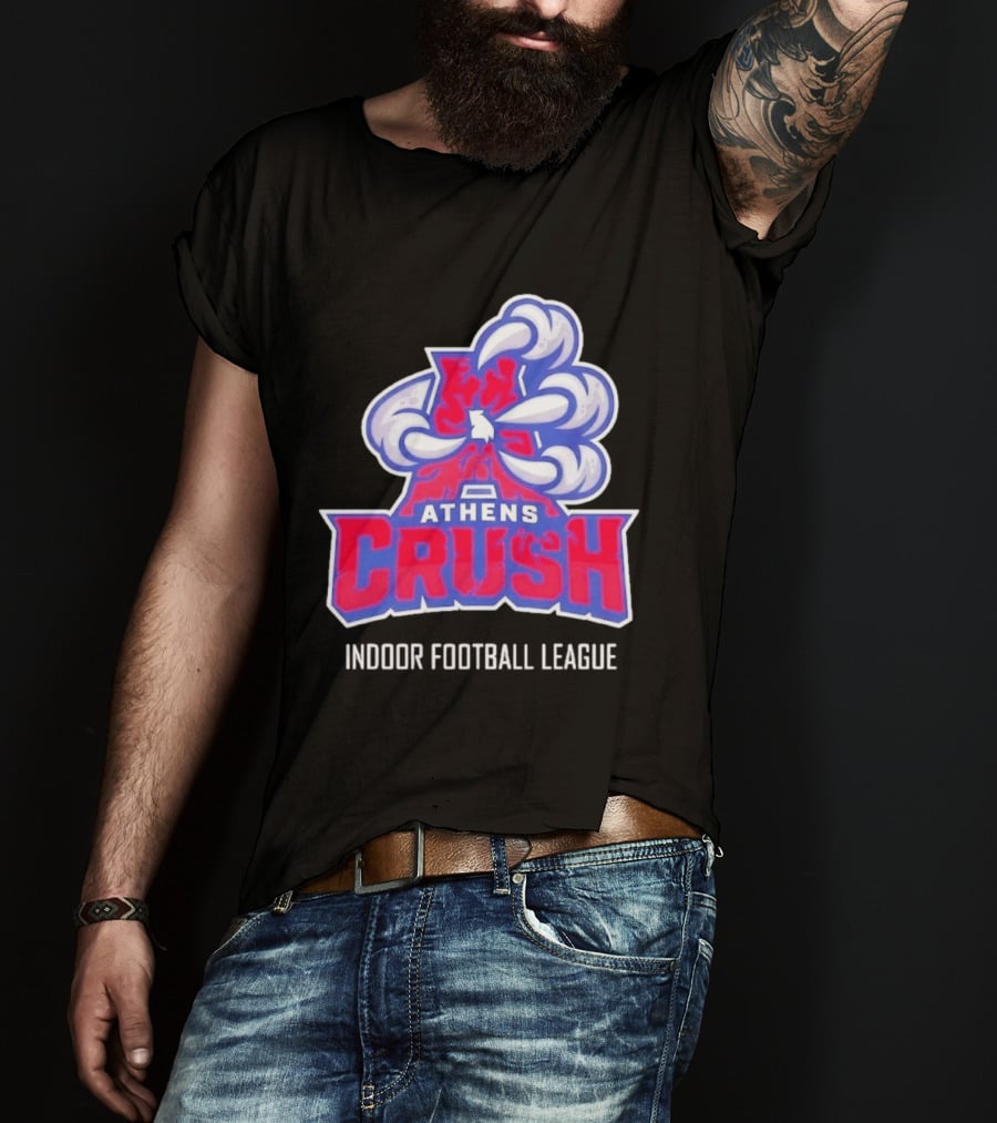 Athens Crush Indoor Football League Team Logo Cloudburst T-Shirt