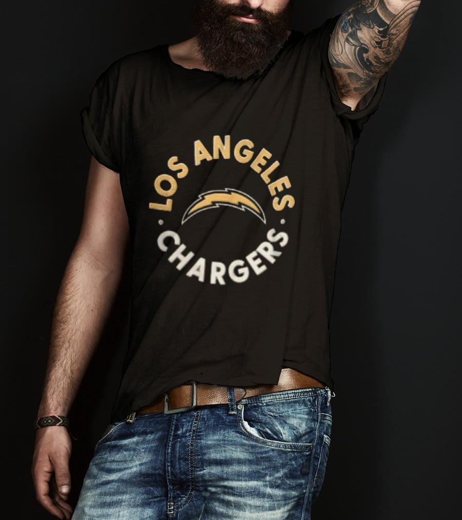 Los Angeles Chargers NFL Team Bolt Icon Circle T-Shirt