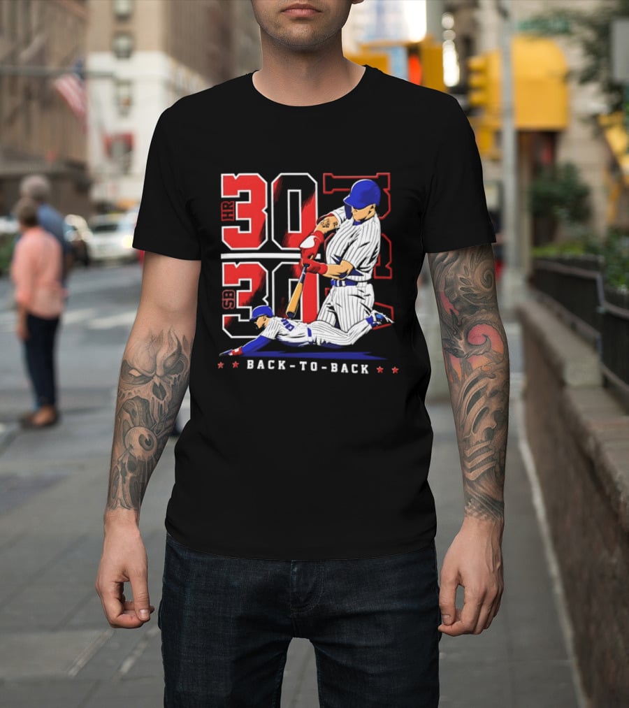 Pete Crow Armstrong Chicago Cubs Back To Back HR SB 30 30 Club Baseball T-Shirt