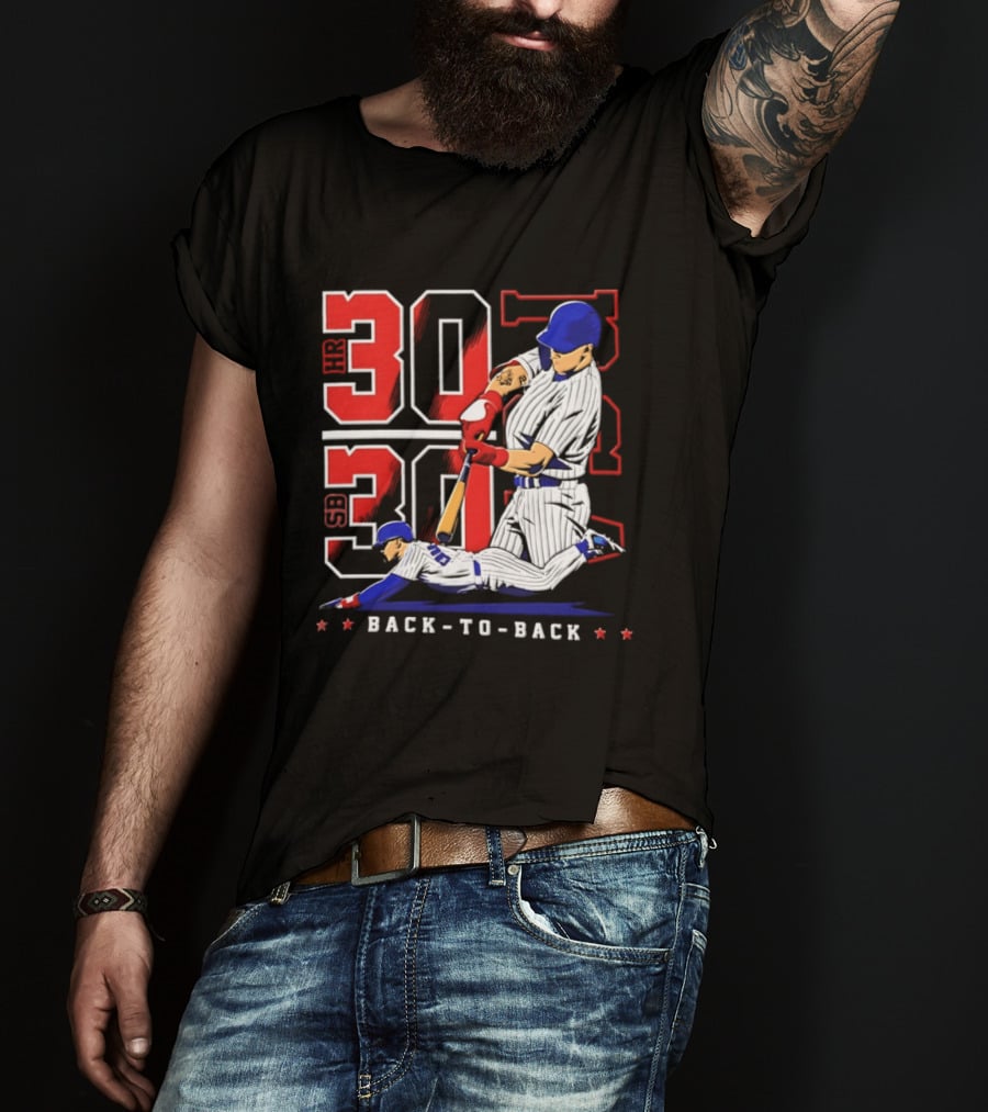 Pete Crow Armstrong Chicago Cubs Back To Back HR SB 30 30 Club Baseball T-Shirt