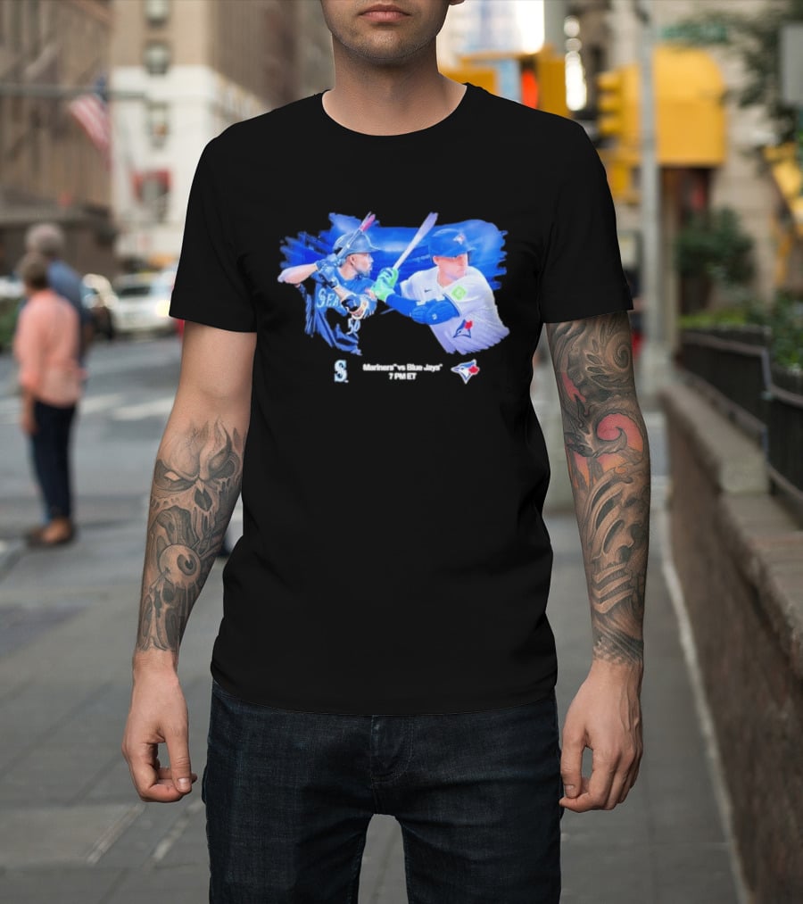 Seattle Mariners Vs Toronto Blue Jays Baseball Showdown Journey T-Shirt