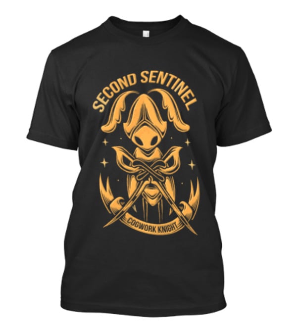 Second Sentinel Cogwork Knight Horned Insect Warrior Crossed Swords T-Shirt