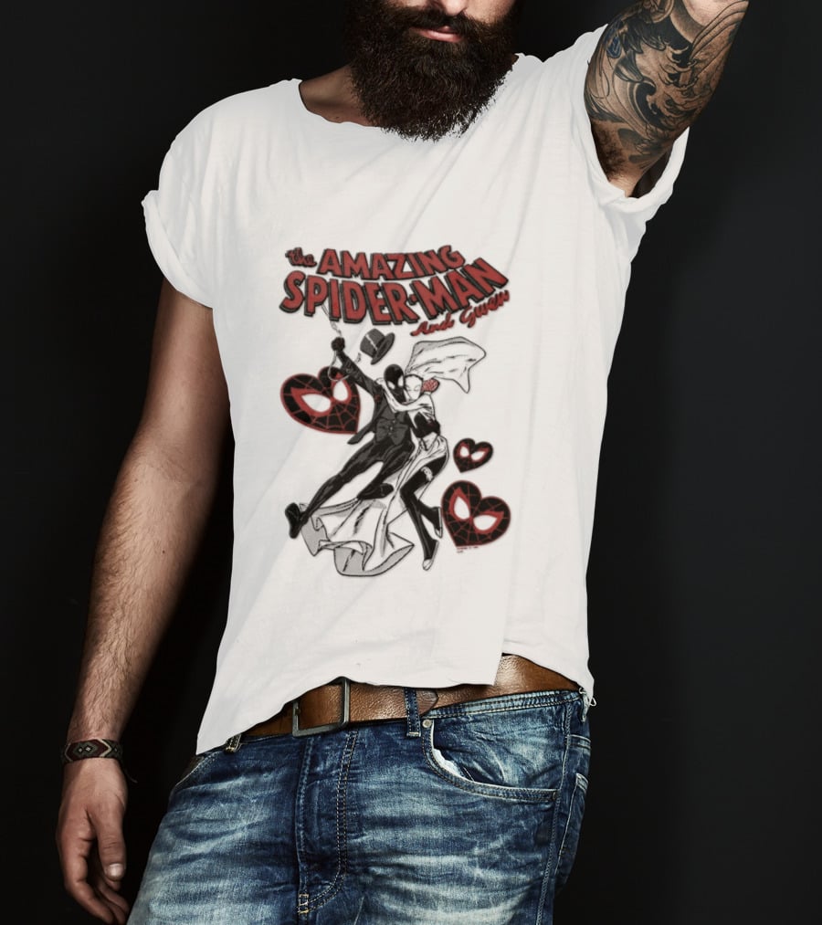 The Amazing Spider Man Loves Gwen Miles Morales Spider Man Gwen Stacy T-Shirt