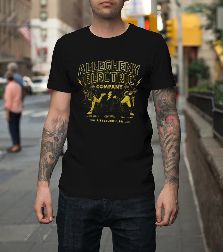 Allegheny Electric Company Jared Jones Vs Paul Skenes Pittsburgh PA 2024 T-Shirt