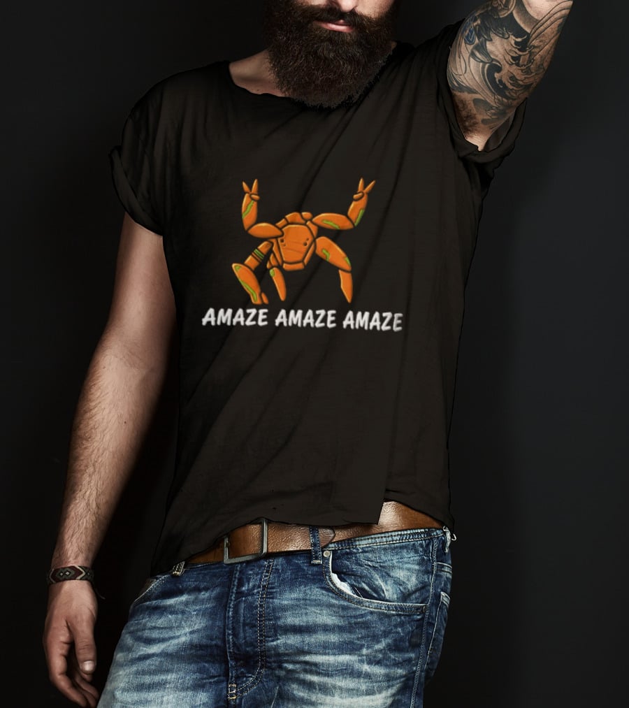 Amaze Orange Crab Celebratory Alien Rocky T-Shirt