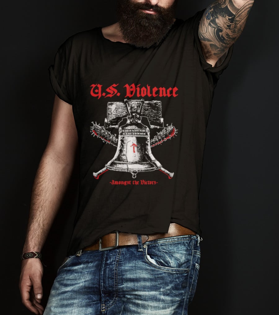 U.S. Violence Liberty Bell Spiked Bats Amongst The Victors T-Shirt