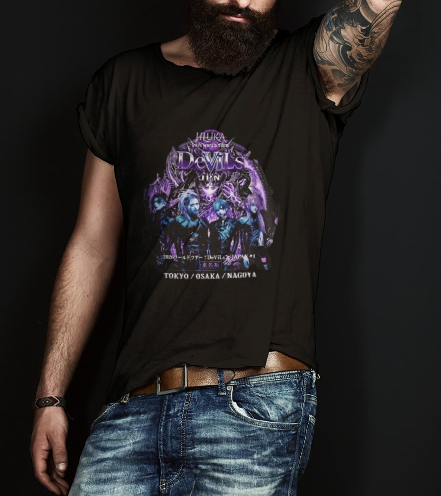 Jiluka 2026 World Tour Devils JPN Tokyo Osaka Nagoya Band Members Purple Glow T-Shirt