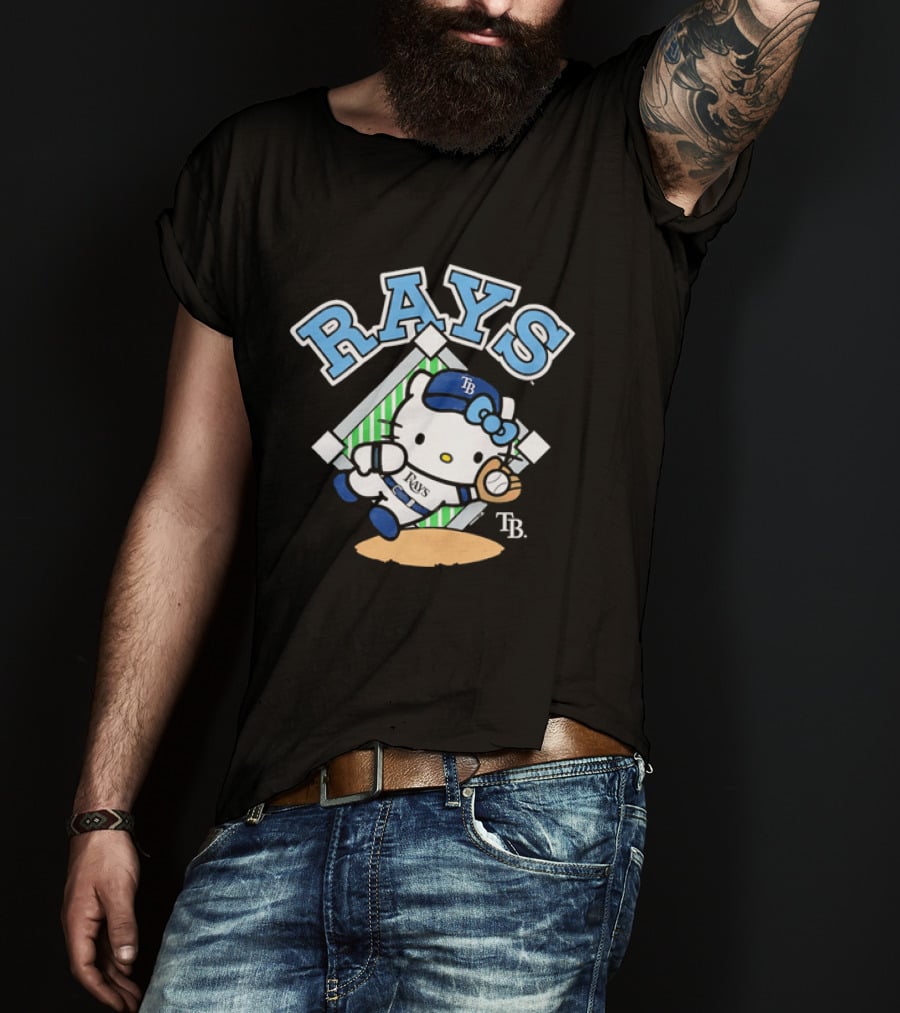 TB Hello Kitty Tampa Bay Rays Baseball Fielding T-Shirt
