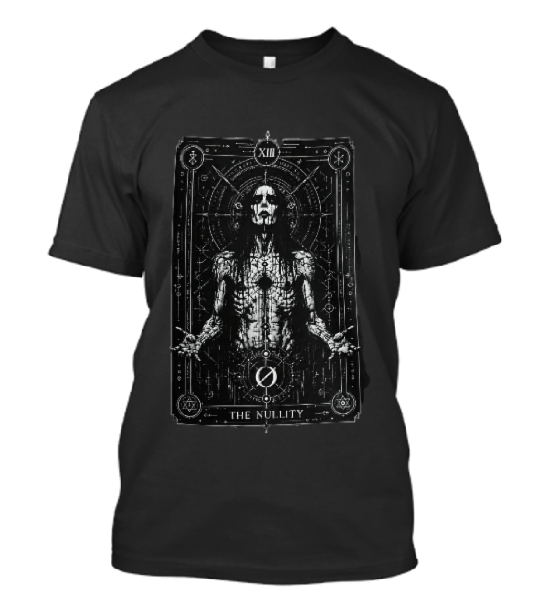 Nullity XIII Dark Occult Tarot Card Corpse Paint Sacred Geometry T-Shirt