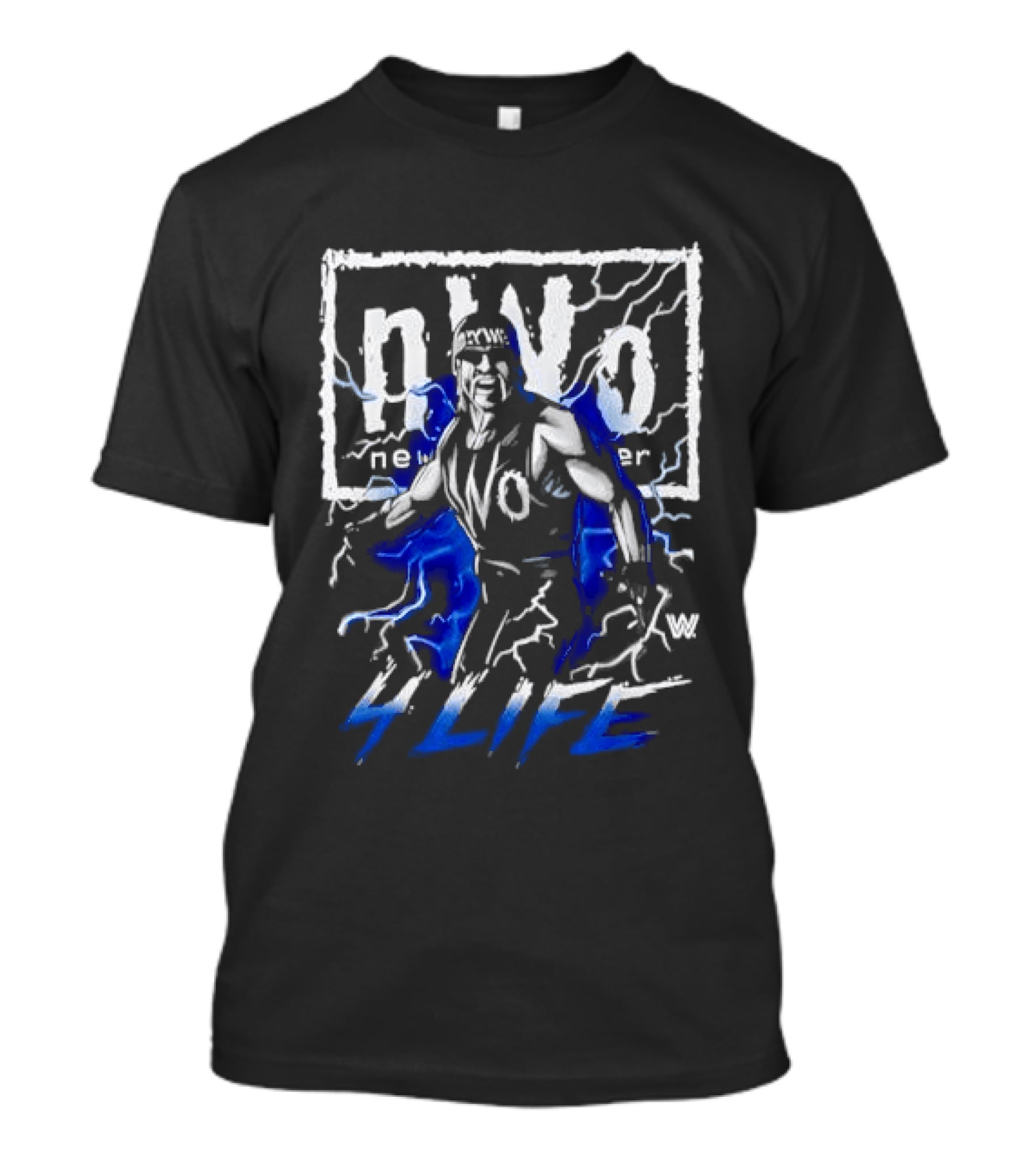NWo 4 Life Hulk Hogan New World Order Wrestler Blue Lightning T-Shirt