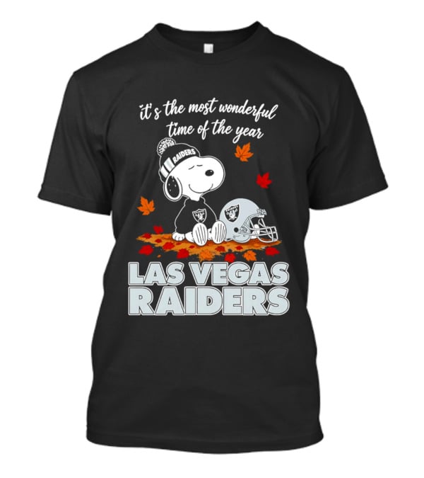 Las Vegas Raiders Snoopy It's The Most Wonderful Time Of The Year T-Shirt