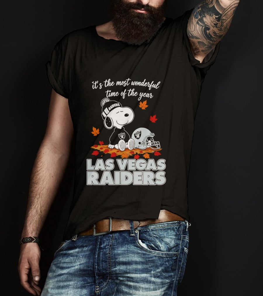 Las Vegas Raiders Snoopy It's The Most Wonderful Time Of The Year T-Shirt