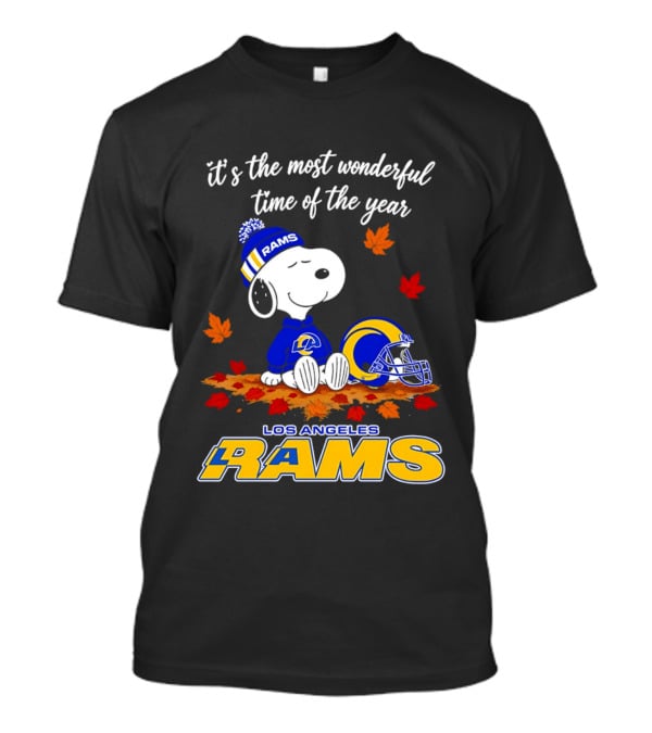 Snoopy Los Angeles Rams It's The Most Wonderful Time Of The Year T-Shirt