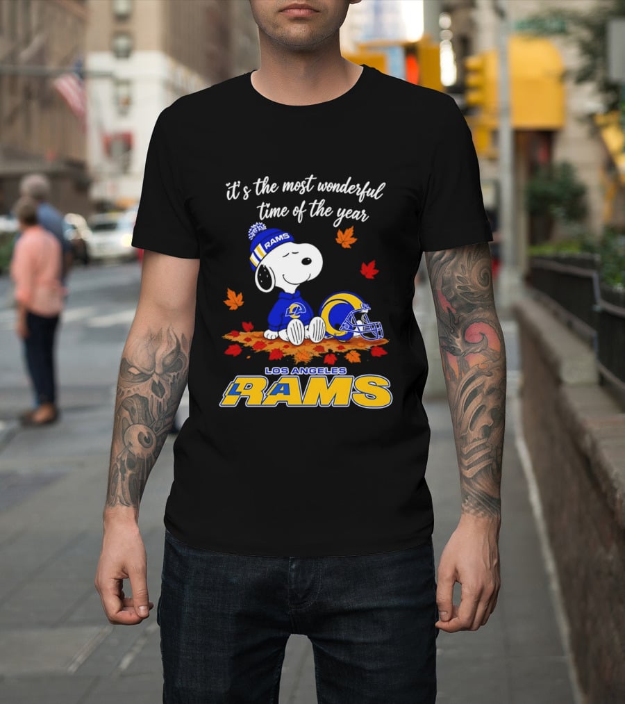 Snoopy Los Angeles Rams It's The Most Wonderful Time Of The Year T-Shirt