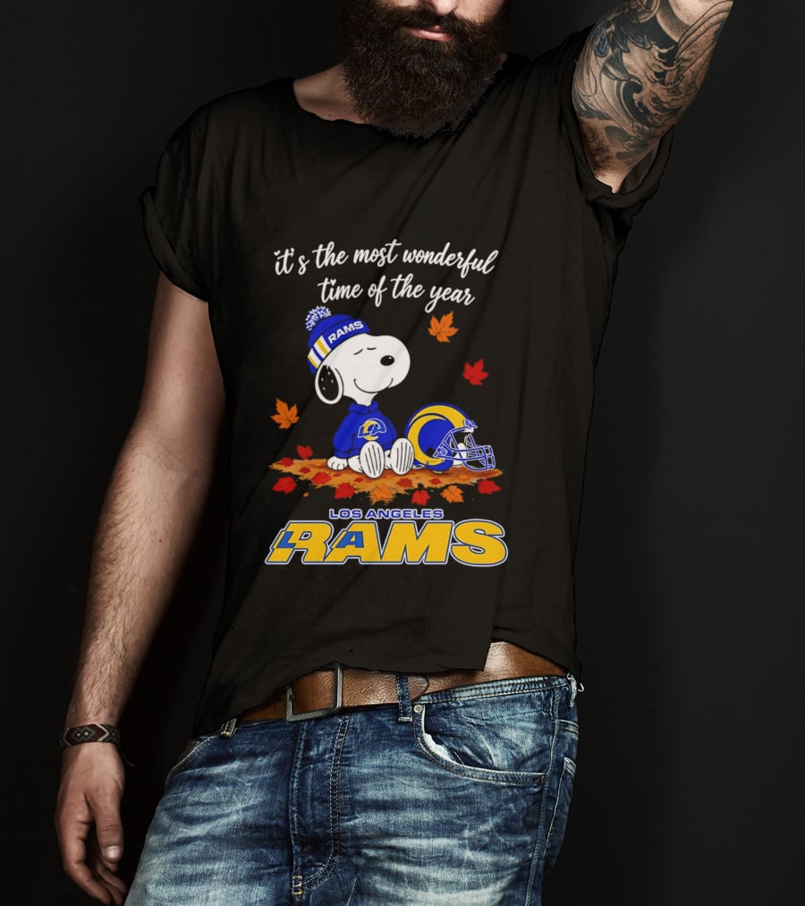 Snoopy Los Angeles Rams It's The Most Wonderful Time Of The Year T-Shirt