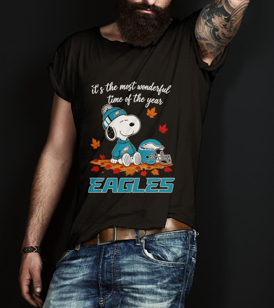 Snoopy Philadelphia Eagles It's The Most Wonderful Time Of The Year T-Shirt