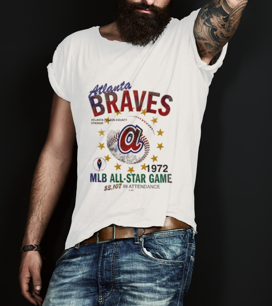 Atlanta Braves 1972 MLB All Star Game Atlanta Fulton County Stadium 53107 In Attendance T-Shirt