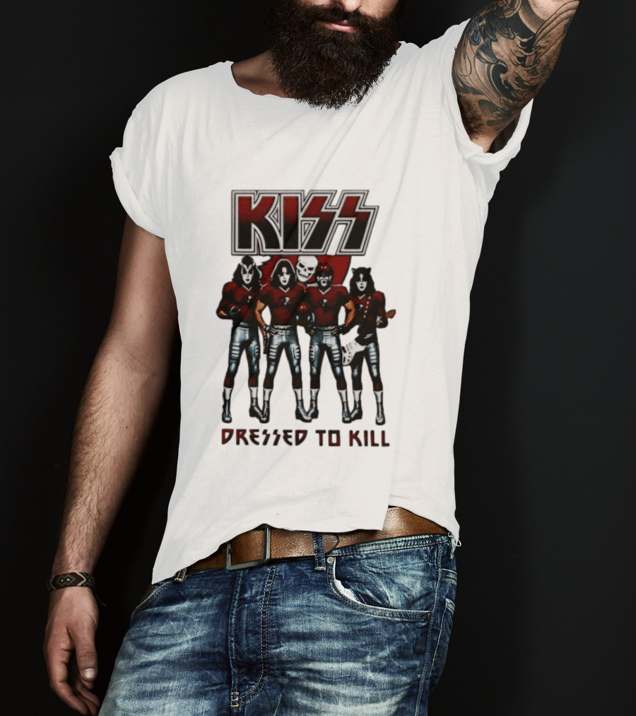 KISS Tampa Bay Buccaneers Dressed To Kill Football T-Shirt