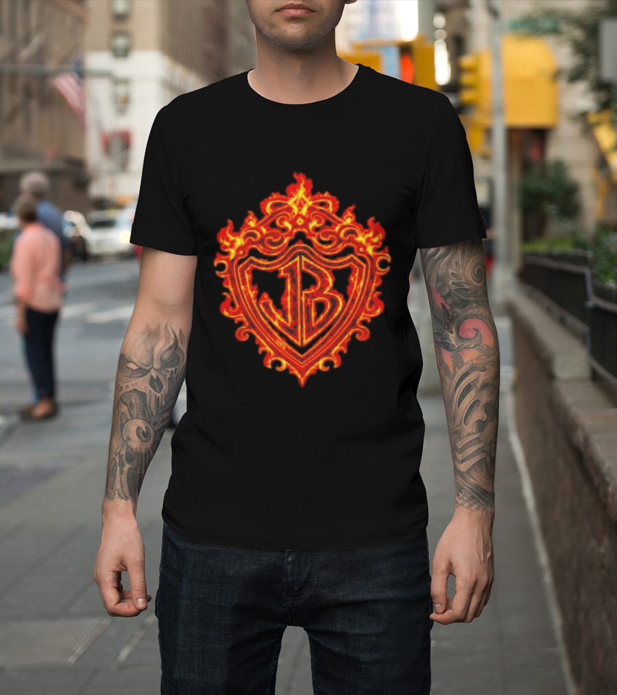 Jonas Brothers Burning Up All Over Again Tour JB Flaming Crest T-Shirt
