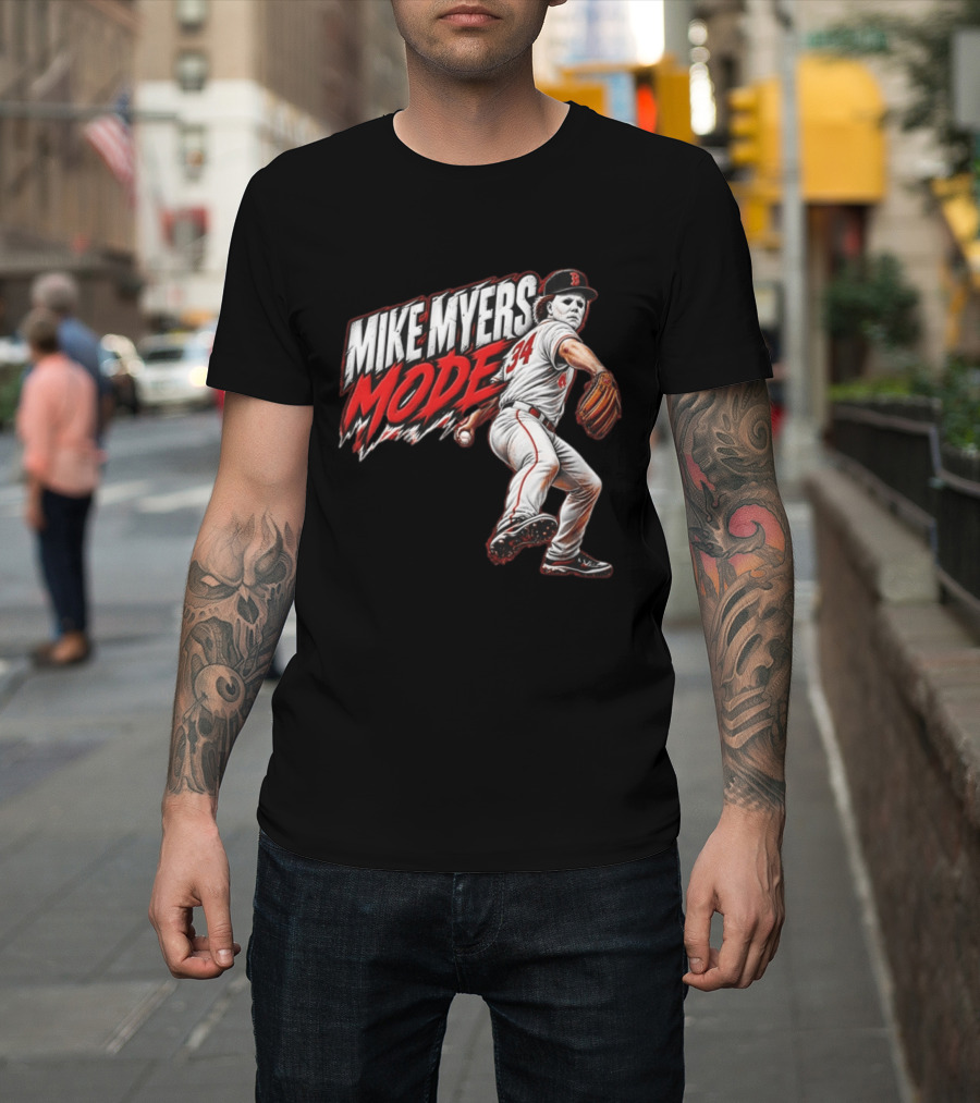 Mike Myers Mode Boston Red Sox Halloween Baseball 34 T-Shirt