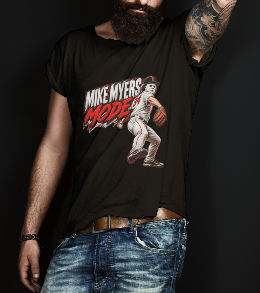 Mike Myers Mode Boston Red Sox Halloween Baseball 34 T-Shirt