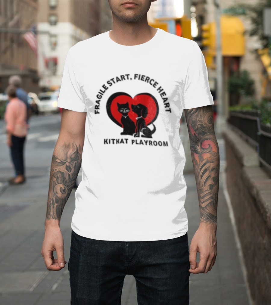 Fragile Heart Fierce Start Kitkat Playroom Black Cat And Dog T-Shirt