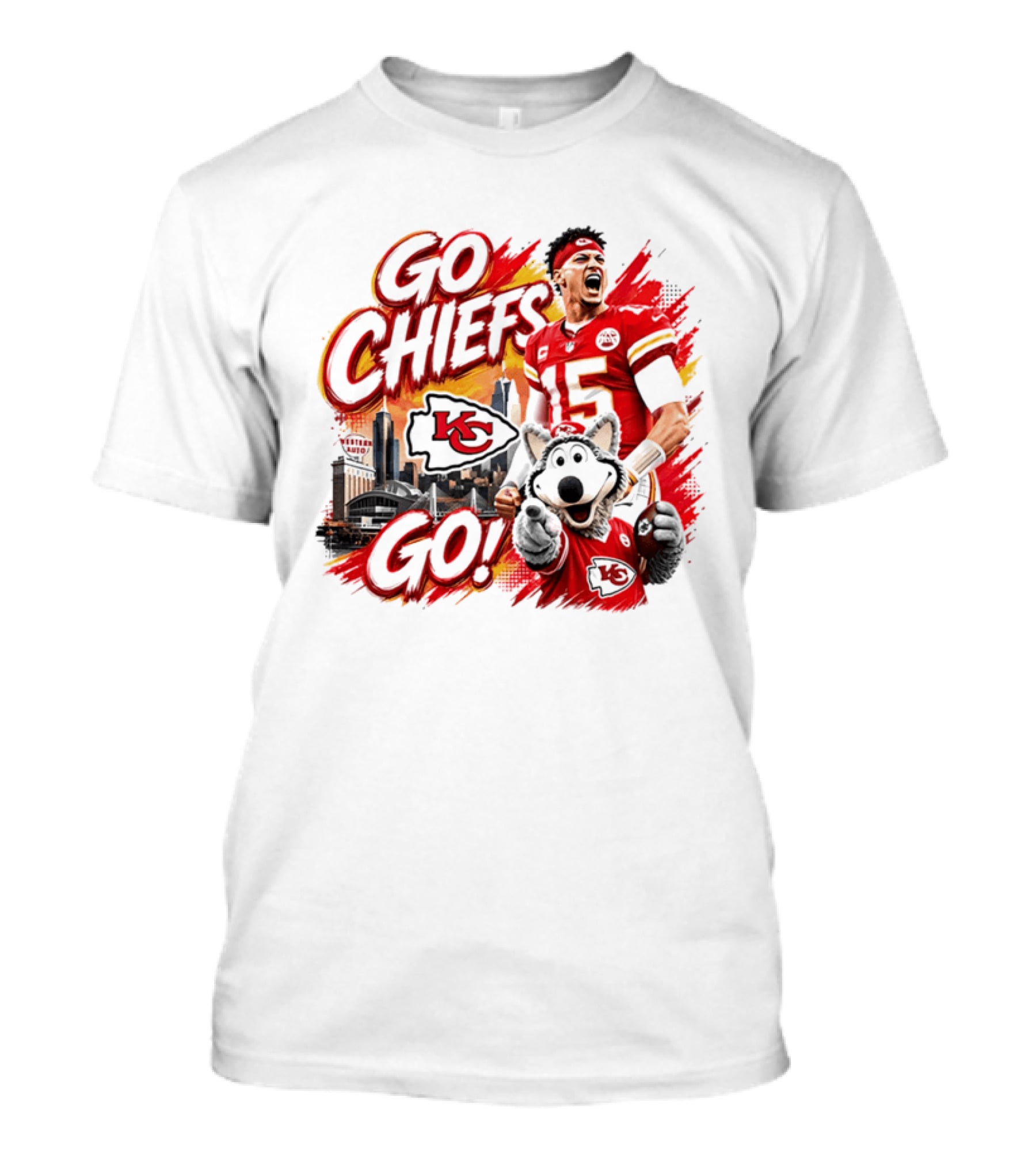Go Chiefs Kansas City Patrick Mahomes 15 KC Football T-Shirt