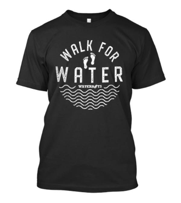 Walk For Water Bare Footprints Distressed Waves Campaign T-Shirt