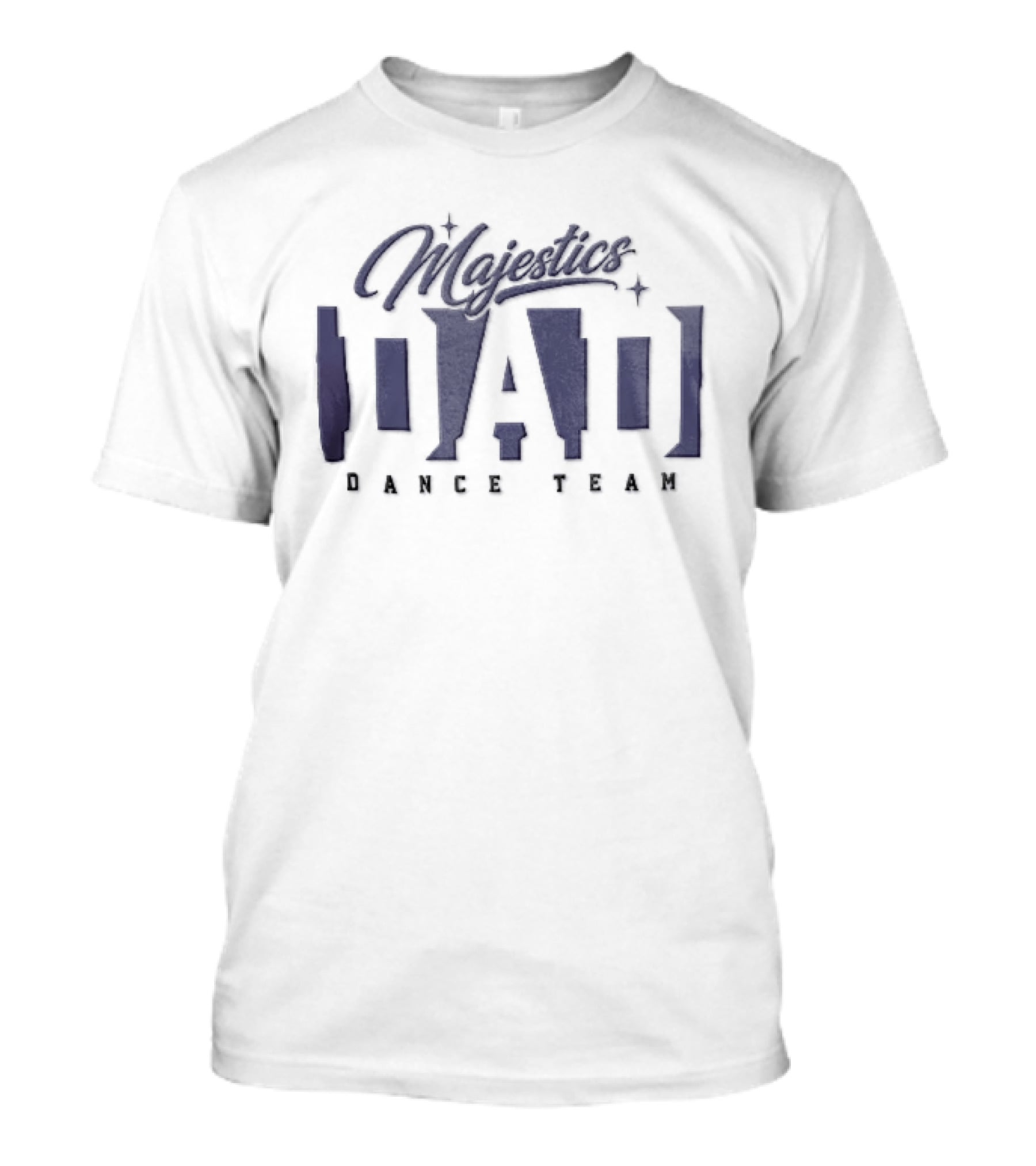 Majestics Dad Dance Team Sparkles Purple Block Lettering T-Shirt
