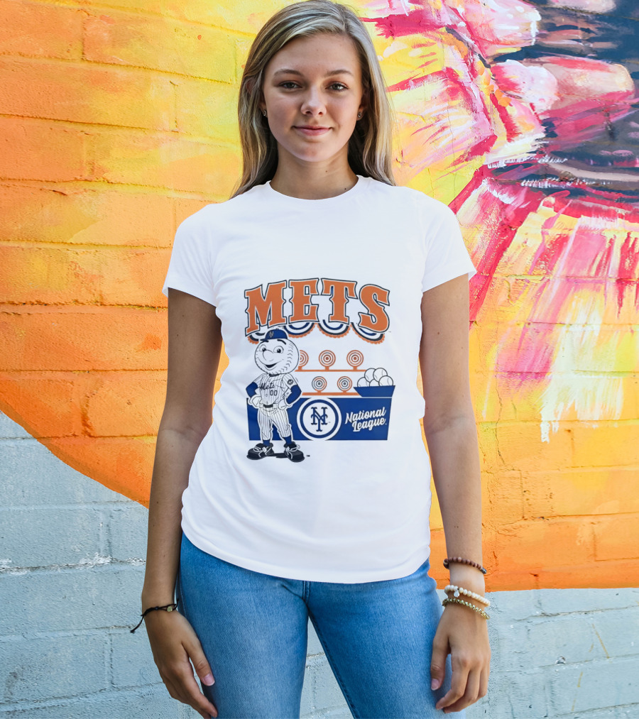 Mitchell & Ness Nostalgia Mets National League Mr. Met Baseball Batting Practice T-Shirt