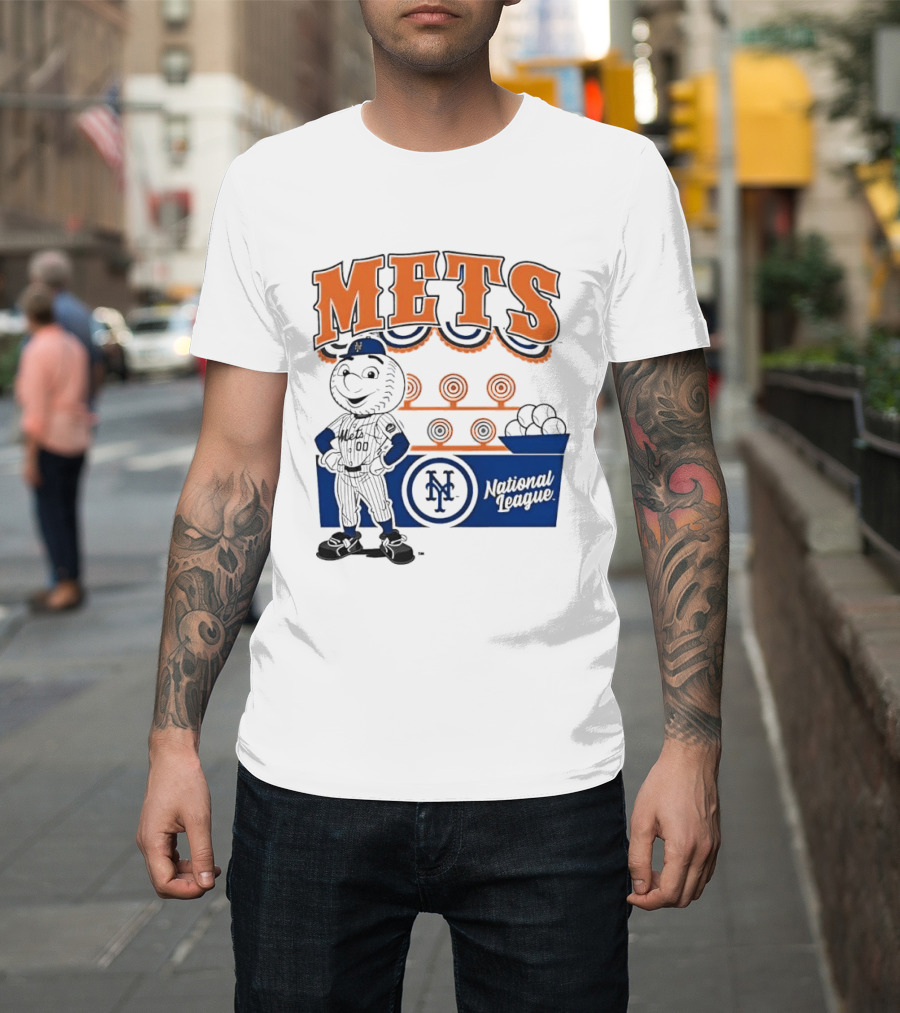 Mitchell & Ness Nostalgia Mets National League Mr. Met Baseball Batting Practice T-Shirt