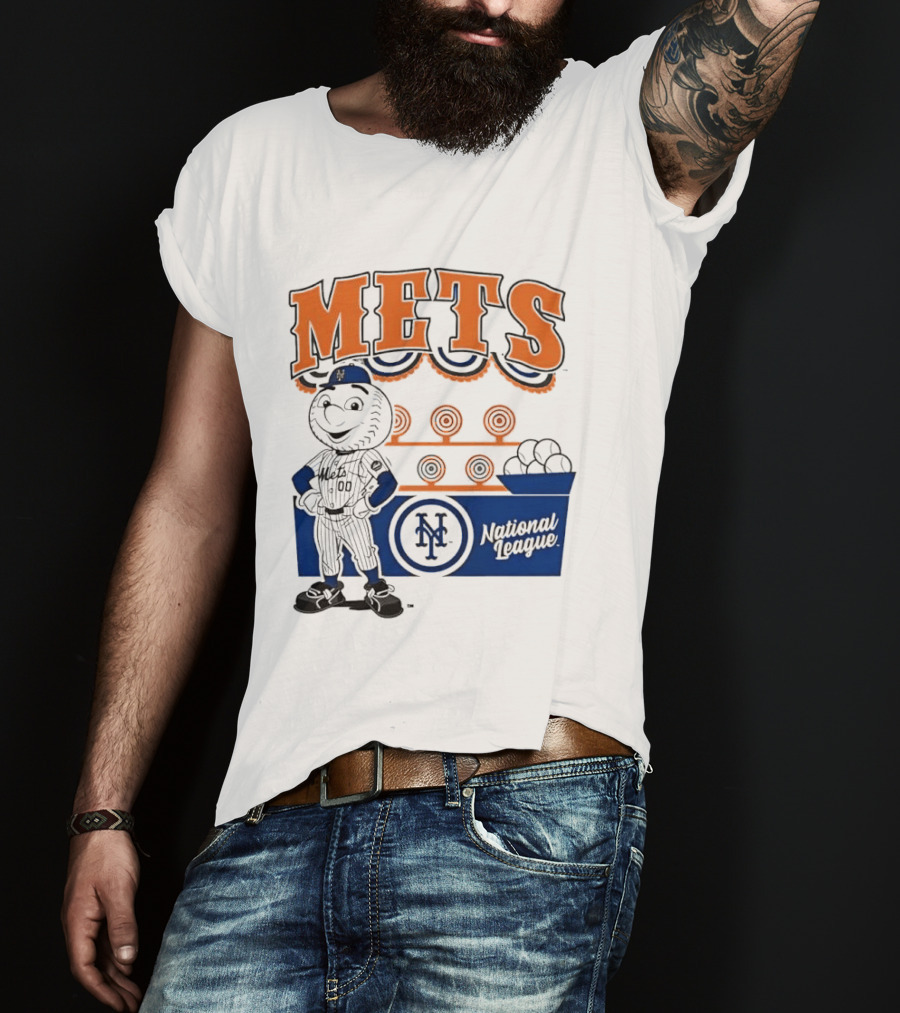 Mitchell & Ness Nostalgia Mets National League Mr. Met Baseball Batting Practice T-Shirt
