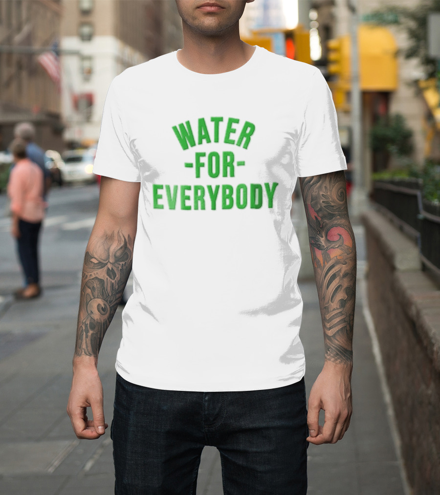 Water For Everybody Bright Green Arched Layout T-Shirt
