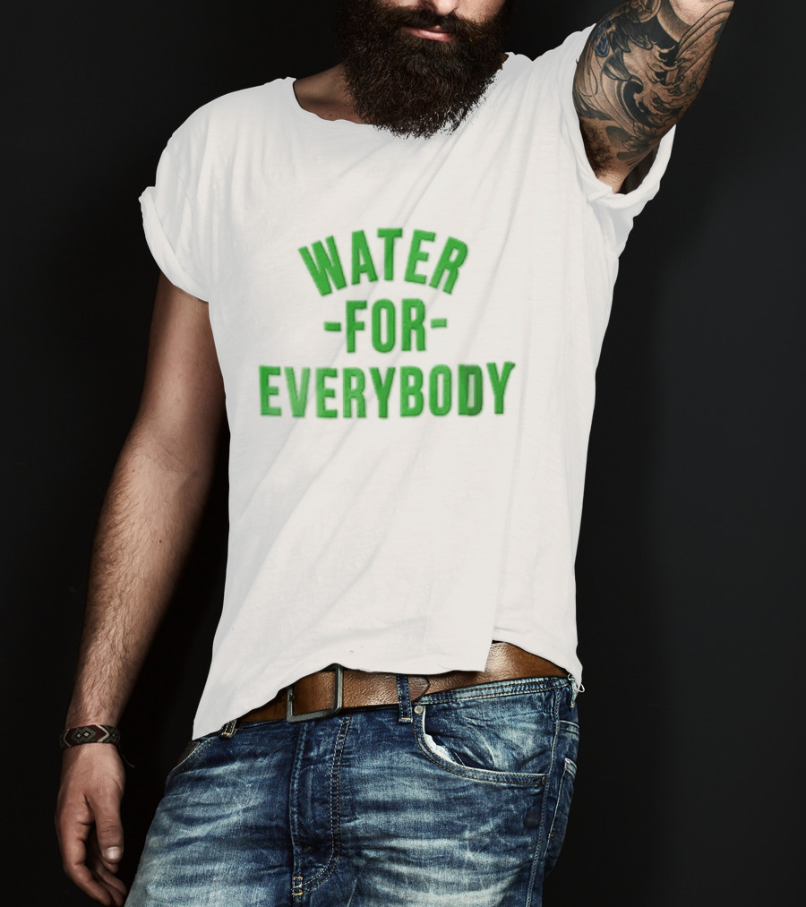 Water For Everybody Bright Green Arched Layout T-Shirt
