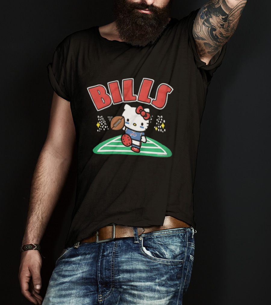 Hello Kitty Buffalo Bills Football Style Collaboration T-Shirt